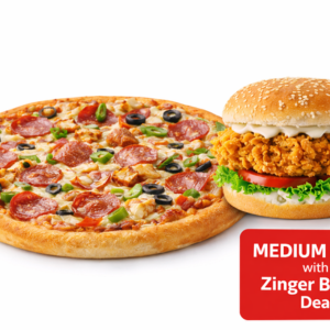 Medium Pizza with Zinger Burger Deal