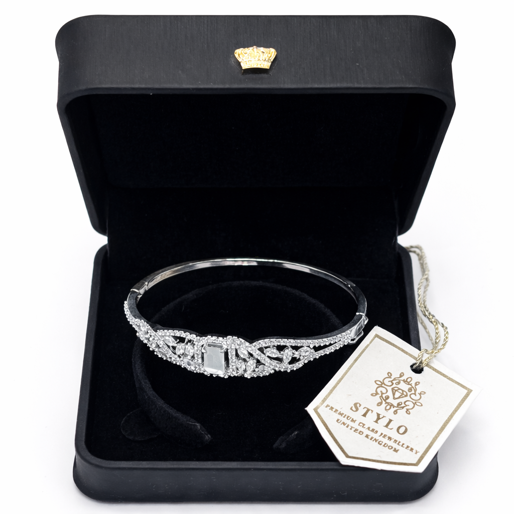 Silver One Carat Stone Bracelet