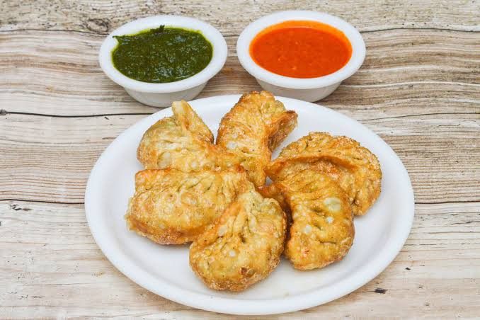 Vegetable Momos – Served with Red & Green Chilli Sauce