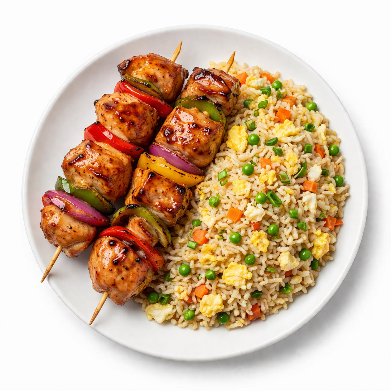 Chinese Shahlick with Egg Fried Rice