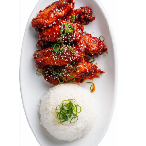 Chili Wings withh Rice ( 5 Pcs)